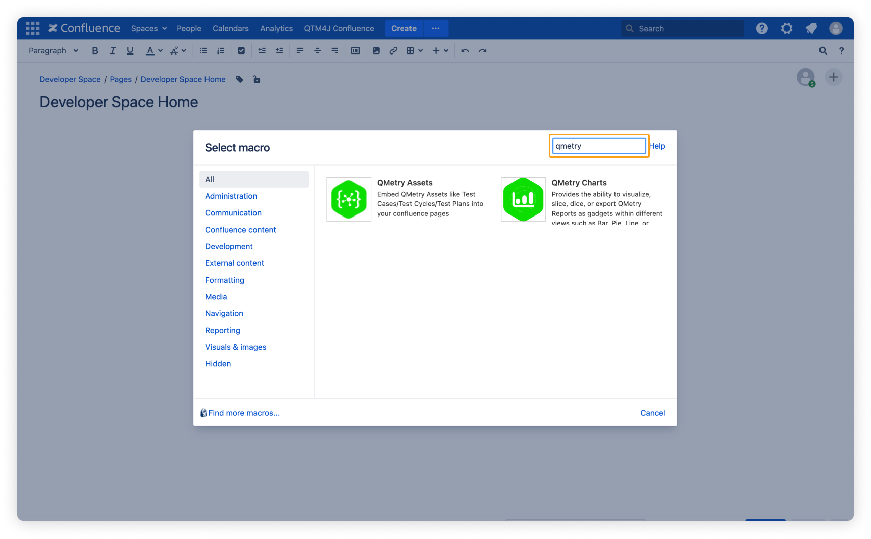How To Integrate QMetry Macro With Confluence